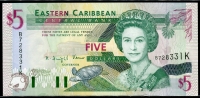 동카리브 East Caribbean States 1994 5 Dollars,P31k,미사용
