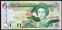 동카리브 East Caribbean States 1994 5 Dollars,P31k,미사용