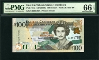 동카리브 East Caribbean States 2000 100 Dollars P41d PMG 66 EPQ 완전미사용