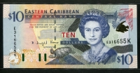 동카리브 East Caribbean States 2000 10 Dollars, P38k, 미사용