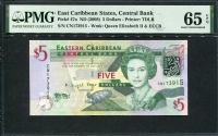 동카리브 East Caribbean States 2008 5 Dollars,P47a,PMG 65 EPQ 완전미사용