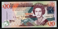 동카리브 East Caribbean States 2008 20 Dollars, P49, 미사용