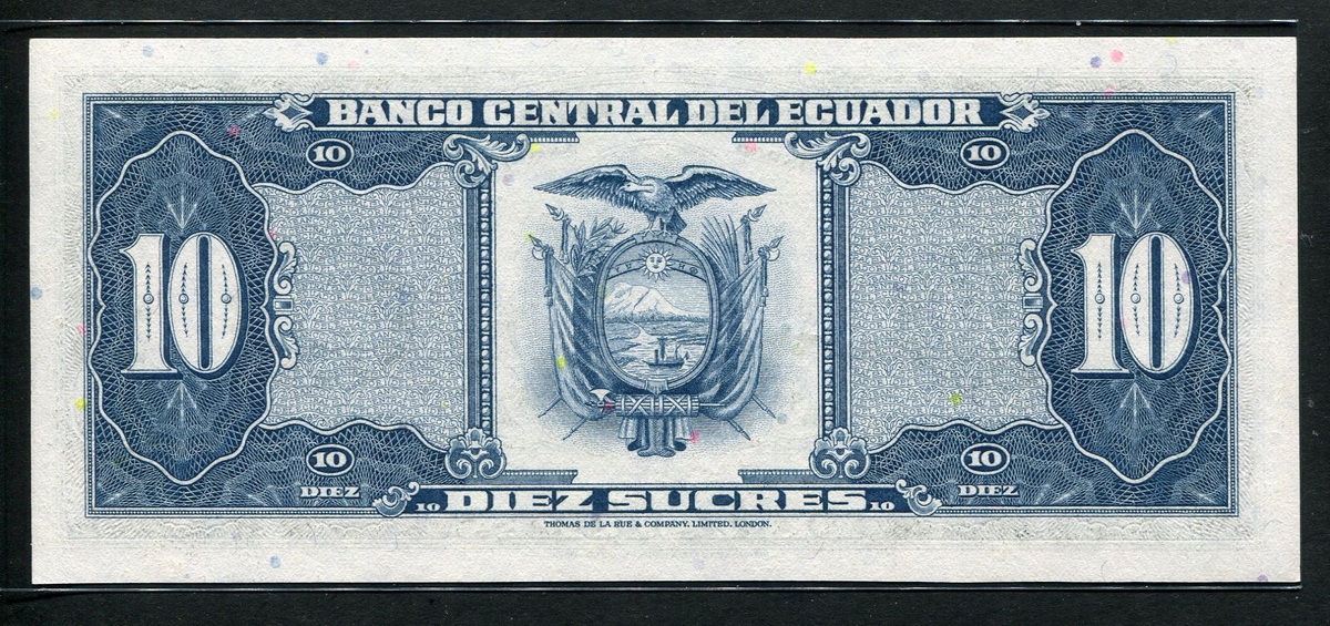 에콰도르 Ecuador 1983 10 Sucres, P114b, 미사용