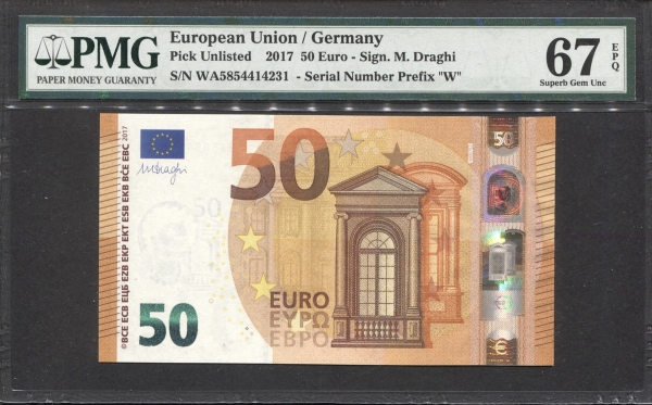 유럽 Germany 2017, 50 Euro, PMG 67 EPQ 퍼펙트 완전미사용