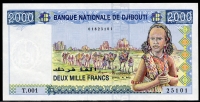 지부티 Djibouti 1997 2000 Francs, P40, 미사용