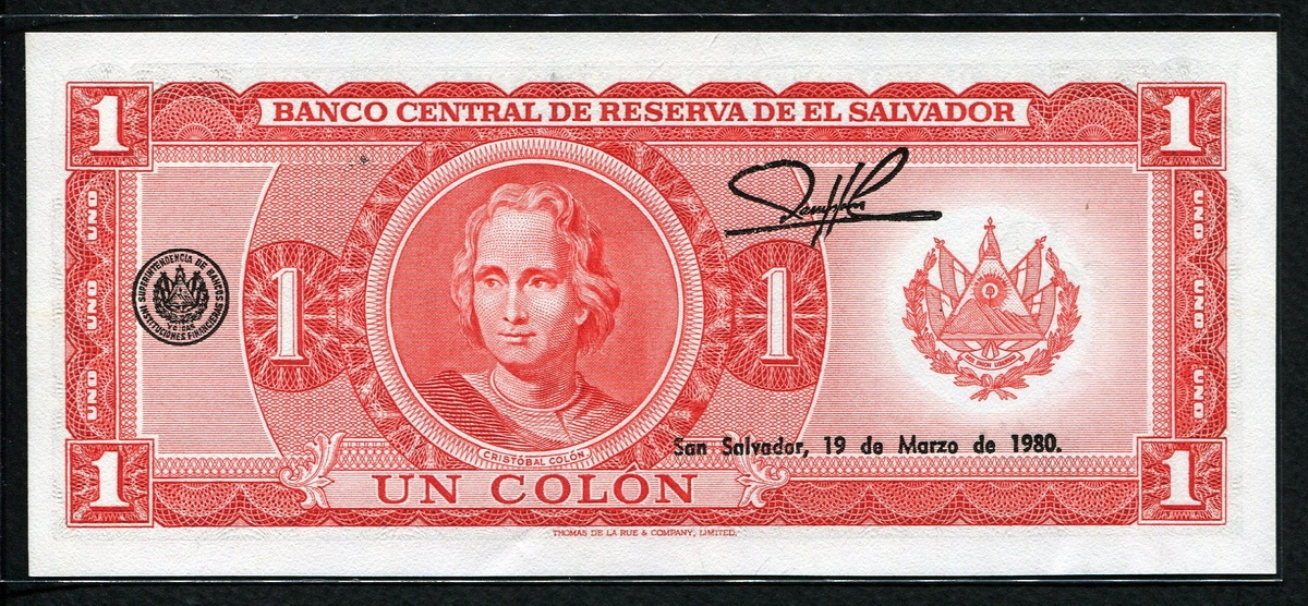엘살바도르 El Salvador 1977 1 Colon,P125a 미사용
