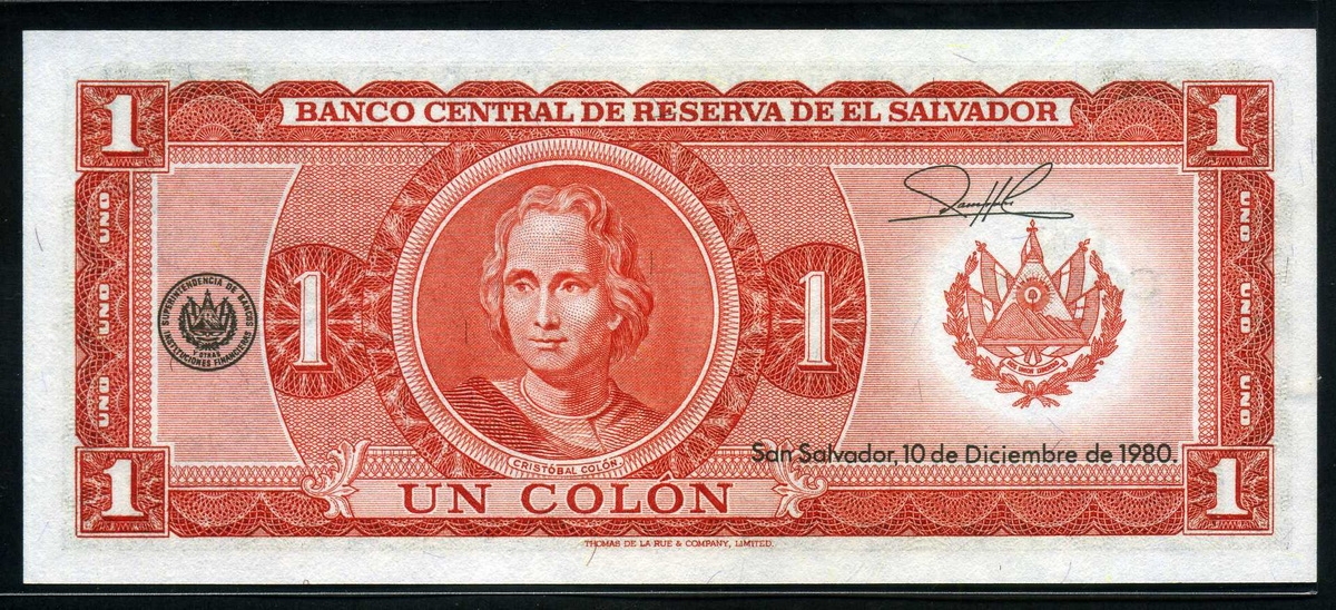 엘살바도르 El Salvador 1980 1 Colon, P125b, 미사용
