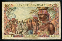 적도 아프리카 Equatorial African States 1963,1000 Francs,P5f, 보품+미품