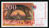 프랑스 France 1999 200 Francs, P159c, 귀스타브 에펠, 미사용+
