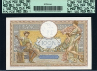 프랑스 Francs 1937-1939 100 Francs P86b PCGS 58 준미사용