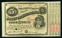 미국 1886 루이지애나주 5 달러 미사용 ( 천공 )