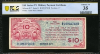 미국 1947년 Series 471 10달러 군표 PCGS 35 미품
