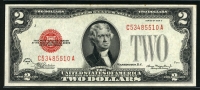 미국 1928년 D 행운의 2달러 레드실 준미사용 (뒷면 테두리 부분 반점)