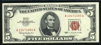 미국 1963년 5달러 레드실 미사용