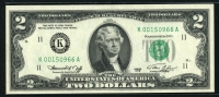 미국 1976년 행운의 2달러 K00 포인트  미사용