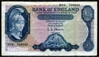 영국 Great Britain 1957-1961 5 Pounds P371 미품