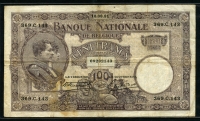 벨기에 Belgium 1921-1927 100 Francs P95 미품