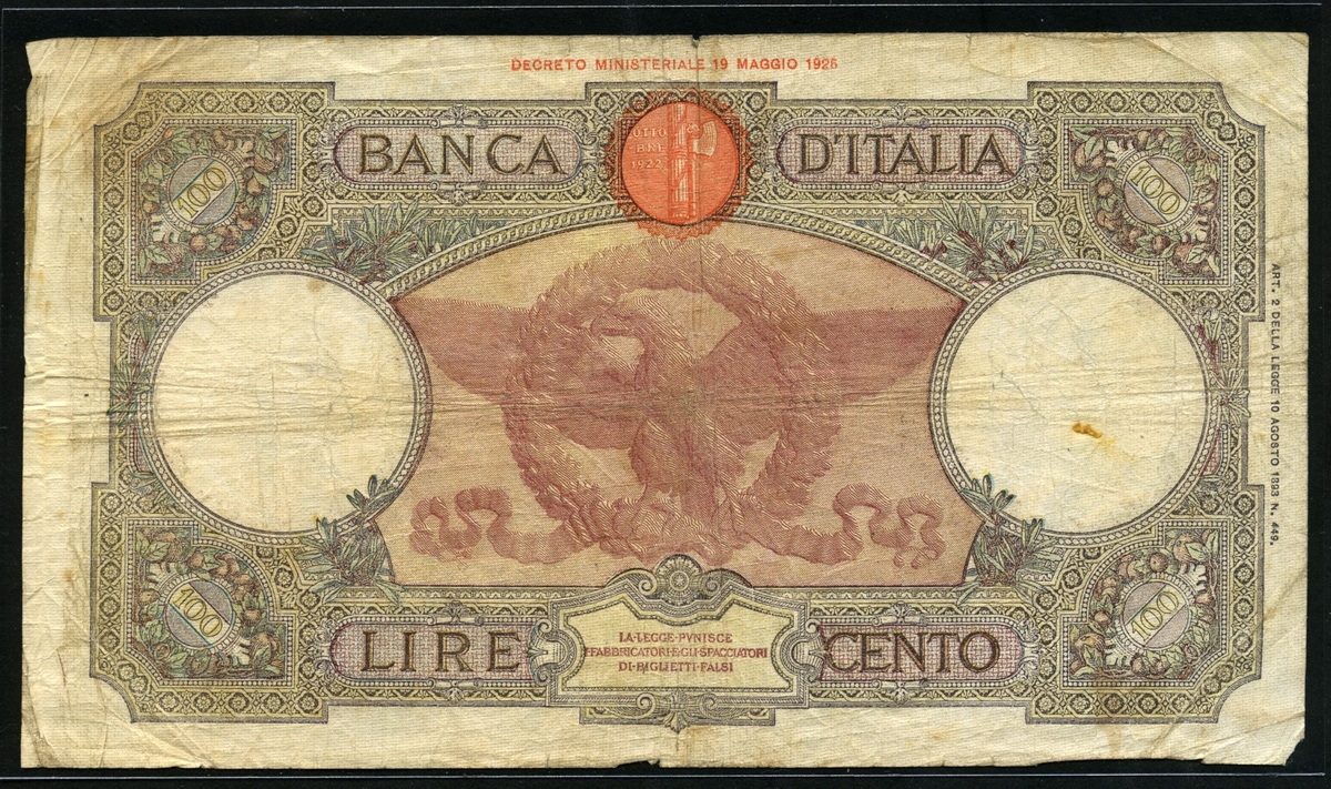 이탈리아 Italy 1937-1942 100 Lire P55b 보품