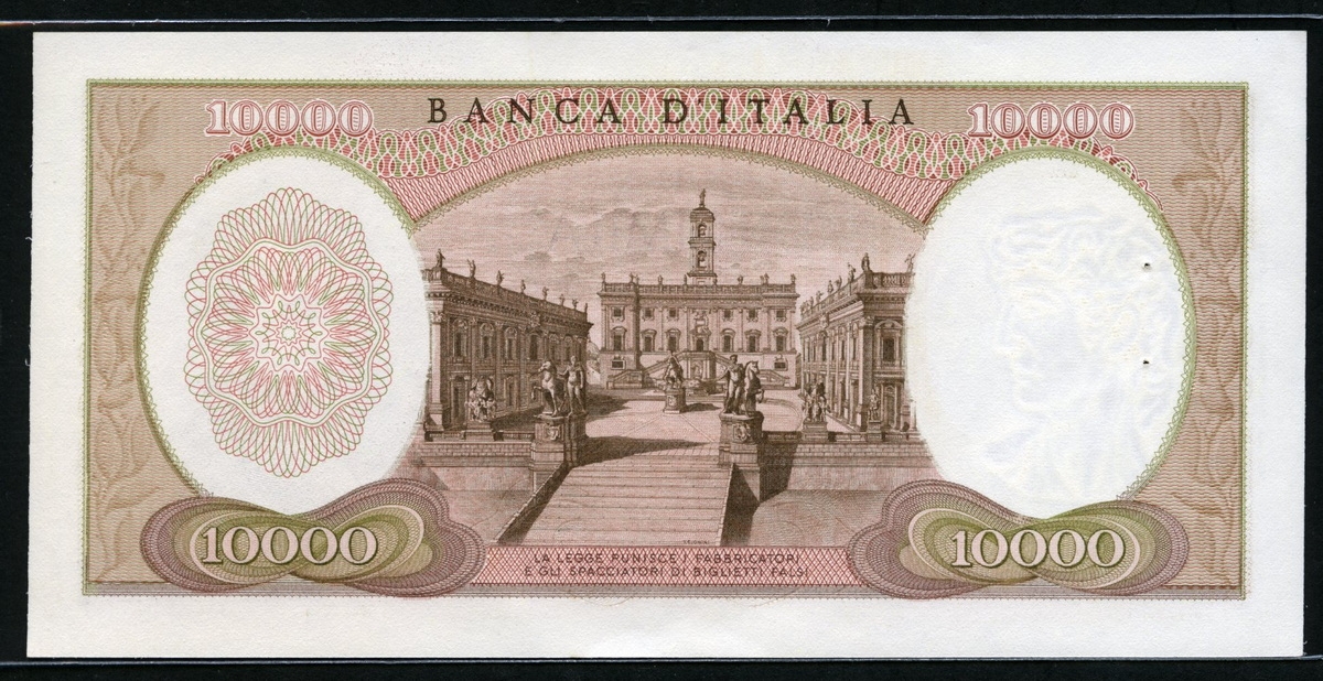 이탈리아 Italy 1973 10000 Lire,P97f, 미사용 (2개핀홀)