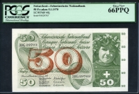 스위스 Switzerland 1970 50 Franken,P48j,PCGS 66 PPQ 완전미사용