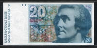스위스 Switzerland 1992 20 Franken,P55j, 미사용