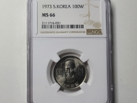 한국은행 1973년 100원 NGC MS 66 완전미사용