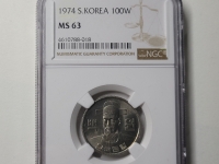 한국은행 1974년 100원 NGC MS 63 미사용