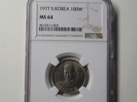 한국은행 1977년 100원 NGC MS 64 미사용