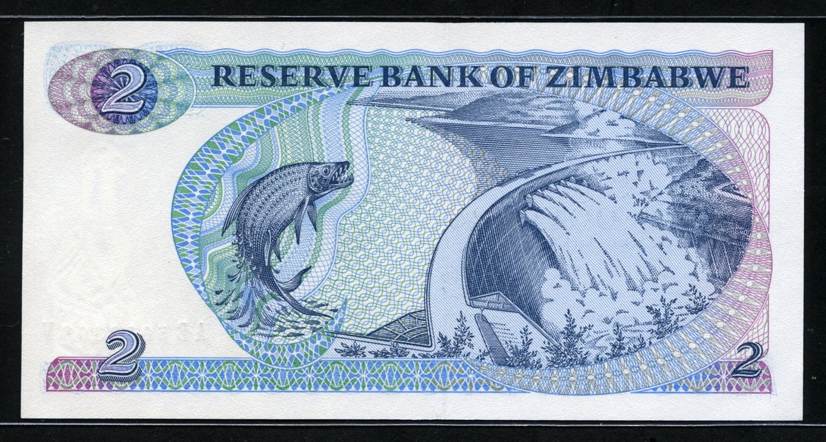 짐바브웨 Zimbabwe 1994 2 Dollars P2de, 미사용+