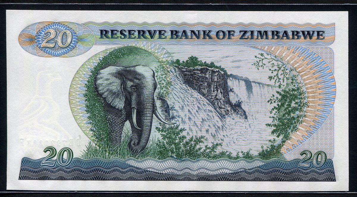 짐바브웨 Zimbabwe 1994, 20 Dollars, P4d, 미사용+