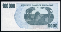 짐바브웨 Zimbabwe 2006 100000 Dollars, 100.000 P48, 미사용+