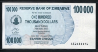 짐바브웨 Zimbabwe 2006 100000 Dollars, 100.000 P48, 미사용