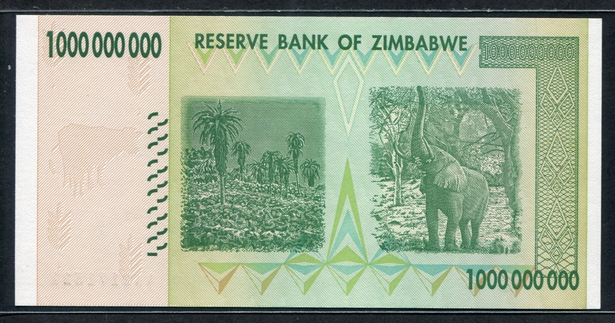 짐바브웨 Zimbabwe 2008 1 Billion Dollars, 10억 달러, P83, 미사용