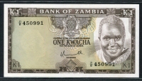 잠비아 Zambia 1976 1 Kwacha,P19, 미사용