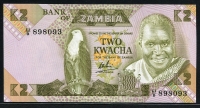 잠비아 Zambia 1980-1988 2  Kwacha, P24b, 미사용