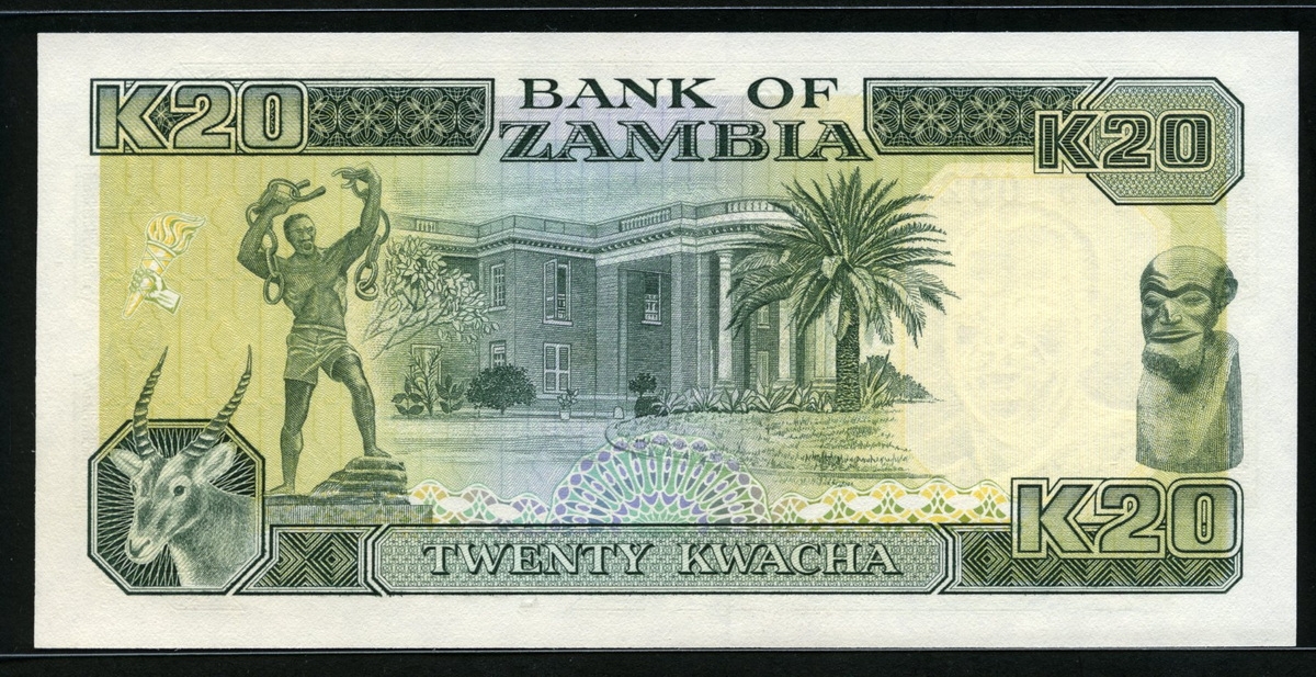 잠비아 Zambia 1989-1991 20 Kwacha, P32a,Sign 9 미사용