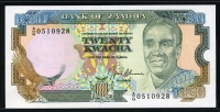잠비아 Zambia 1989-1991 20 Kwacha, P32a,Sign 9 미사용