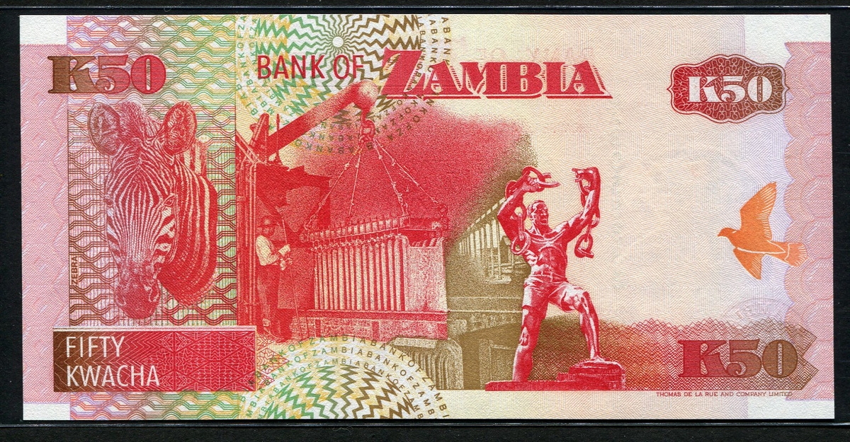잠비아 Zambia 1992 50 Kwacha, P37a, 미사용