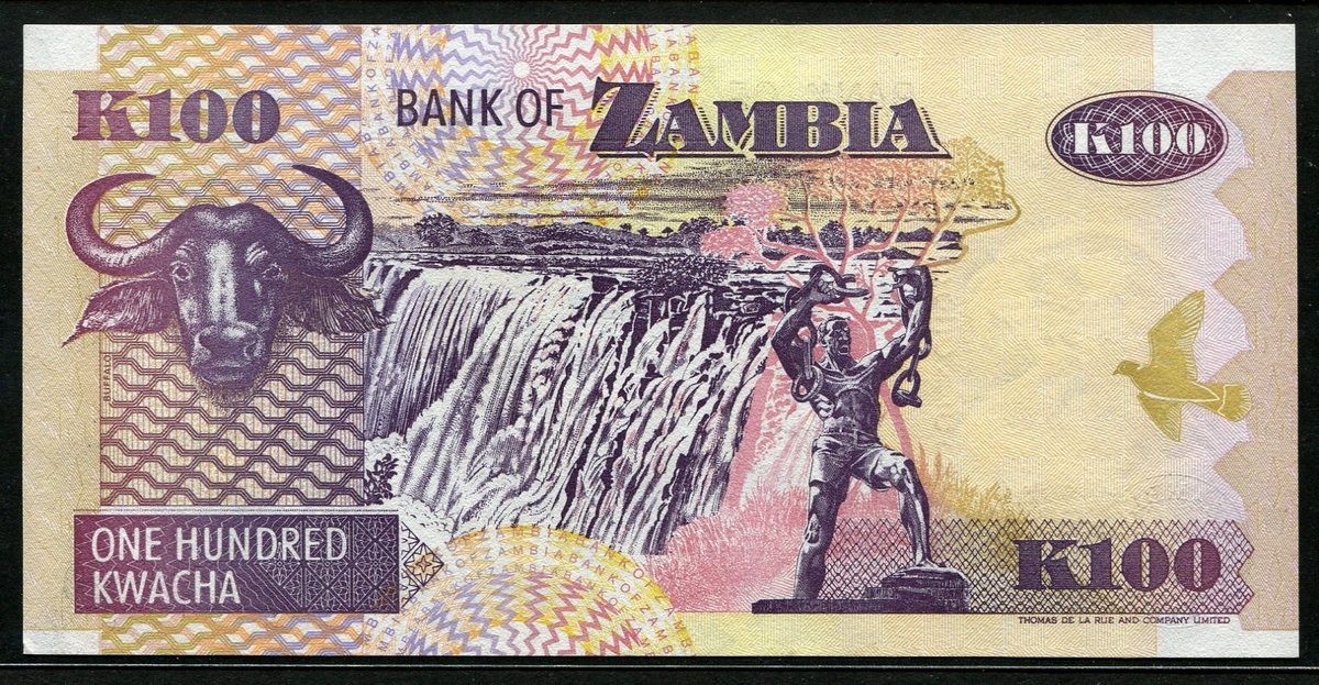 잠비아 Zambia 2001 100 Kwacha, P38c, 미사용