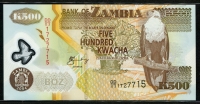 잠비아 Zambia 2004 500 Kwacha, P43c, 폴리머 미사용