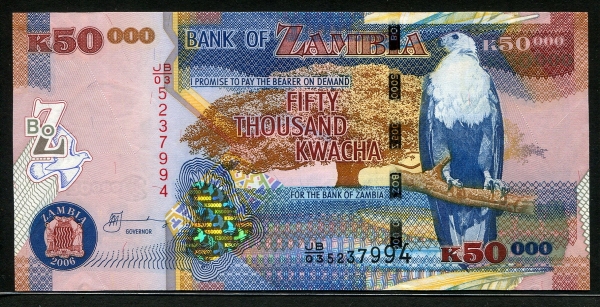잠비아 Zambia 2006 50000 Kwacha, P48b, 미사용