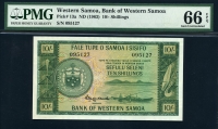 서 사모아 Western Samoa 1963, 10 Shillings, P13a, PMG 66 EPQ 완전미사용