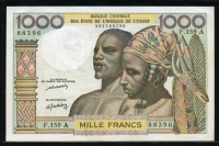 서아프리카 West African States 1959-1965 1000Francs,P103Al, Sign 11, 미사용-