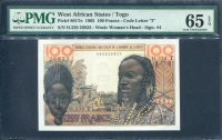 서아프리카 West African States 1961-1965 100 Francs, P801Te,Sign 4,PMG 65 EPQ 완전미사용