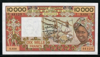서아프리카 West African States 1977-1992 10000 Francs, P109Ah, 미사용