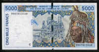 서아프리카 West African States 1999 5000 Francs,P313Ci, 미사용