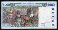 서아프리카 West African States 2002 5000 Francs,P213Bl, 미사용