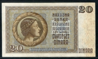 유고슬라비아 Yugoslavia 1936 20 Dinara, P30, 극미품