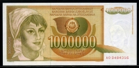Yugoslavia 1989 1000000 Dinara, 백만, P99, 미사용