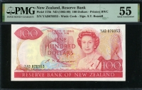 뉴질랜드 New Zealand 1985-1989 100 Dollars P175b PMG 55 준미사용